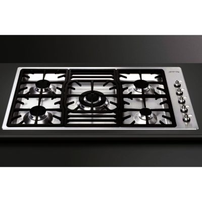 Smeg PGF95-4 Classic 5 Burner Ultra Low Profile Gas Hob in Stainless Steel